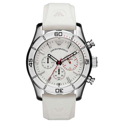 *Brand New**Emporio Armani Mens White Sport Chrono*45MM*