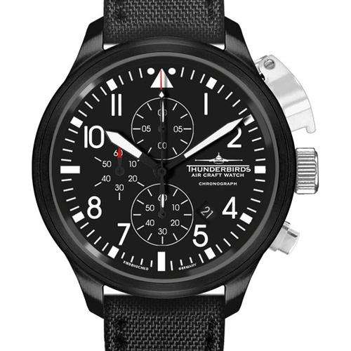 24 HOUR AUCTION*Thunderbirds Black Edition Chrono*German Made* 100% Authentic, W/Box, Papers etc**