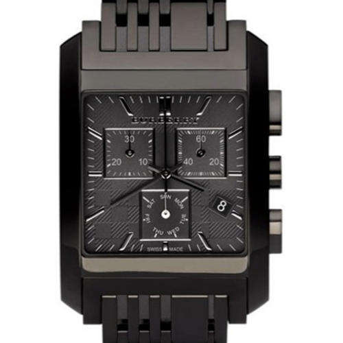 AWESOME WATCH*Burberry Mens Square Chronograph W/ Box Papers etc**R6299**