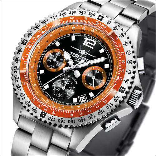 LOW START BID**Firefox Fighter Stainless Steel Chrono 10ATM!Box, tags & guarantee!**AWESOME WATCH**