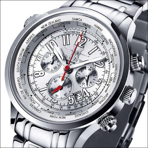 R4999**XMAS GIFT**Firefox WorldTimer Stainless Steel Chrono!!**AWESOME WATCH**