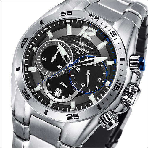 *XMAS GIFT*Firefox Skywolf Stainless Steel Chrono 10ATM and 50mm FACE!!**BOX, TAGS, GUARANTEE*R5299*