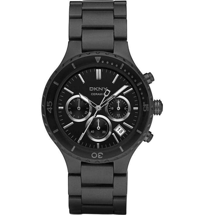 **AWESOME WATCH**Brand new Mens DKNY Ceramic BLACK Chrono**R4299**