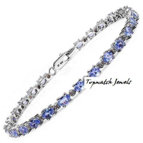 *IN STOCK*Genuine Tanzanite 4.42ct & Diamond 0.23ct 925 Sterling Silver Bracelet**ERP R10879.00**