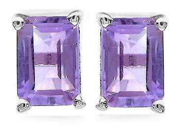 *3 sets AVAILABLE*Genuine Amethyst Octagon Shape .925 Sterling Silver Earrings**Value R1790**