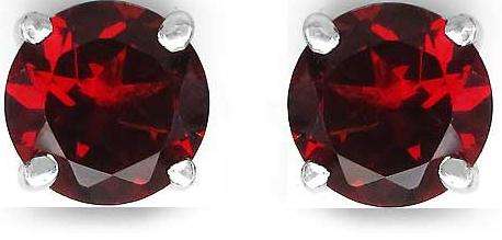 *3 Sets AVAILABLE*1.90CT Genuine Garnet Round Shape .925 Sterling Silver Earrings**Value R1680**