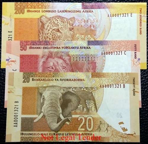 ## Incomplete Gill Marcus Loww AA 2nd Issue Mandela Note Set R20/R50/R200 ##