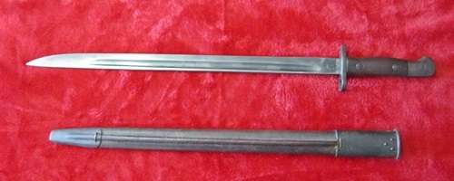 ## EFD 1907 Pattern .303 Bayonet with Mangrove '42 Sheath ** Military Issue - see all markings ##