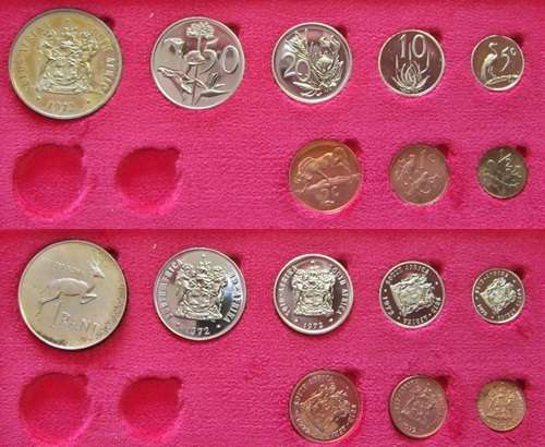 ## 1972 South Africa Long Proof Set ** Note no Gold Coins ##