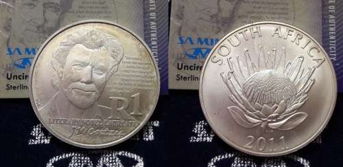 ## UNC 2011 Protea Silver Protea R1 ** J.M. Coetzee in SAM Bag with COA ##