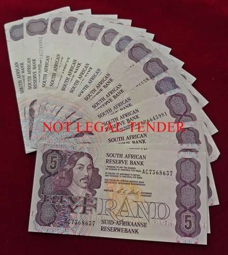 ## 15 x Various Issues R5 Notes (de Kock & Stals) ** Bid per Note for the LOT ##