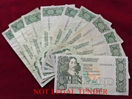 ## 10 x Various Issues R10 Notes (de Kock & Stals) ** Bid per Note for the LOT ##