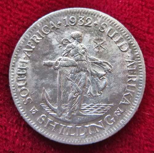## 1932 South Africa Silver 1 Shilling ##