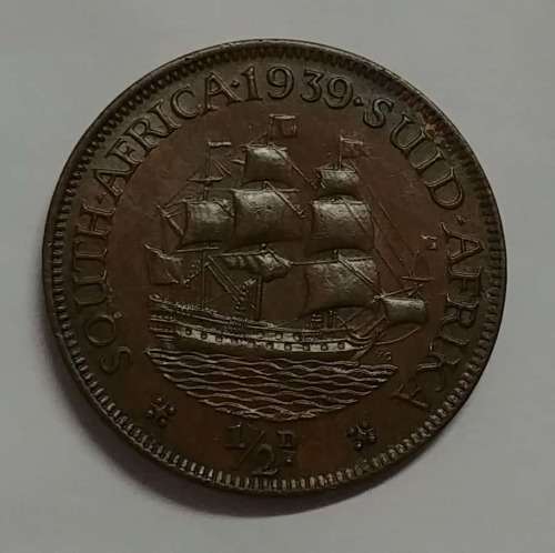 ## Beautiful 1939 South Africa 1/2 Penny ##