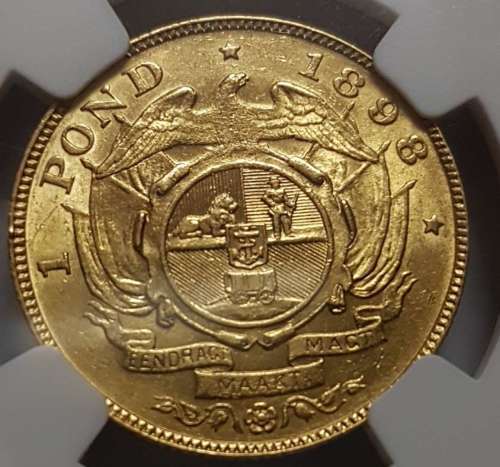## NGC Graded 1898 ZAR Gold Pond AU 58 ##