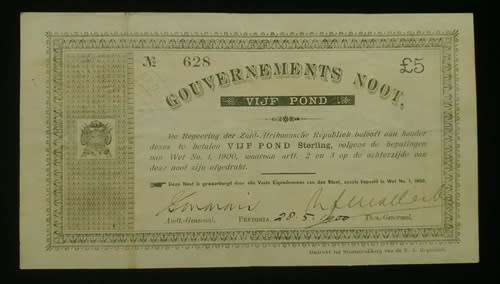 ## Gouvernments Noot Vijf Pond No. 628 - Signed on 28.5.1900 ##