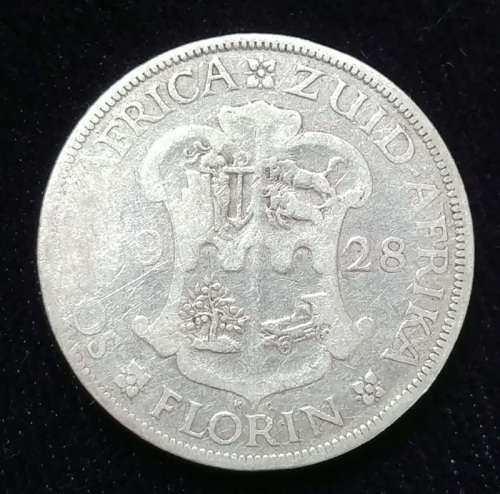 ## 1928 South Africa Silver 2 Shillings ##