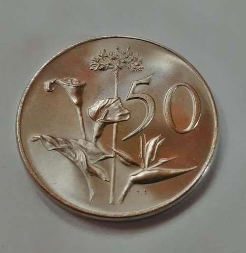 ## Stunning Key Date 1965 South Africa Afrikaans 50 Cent ##
