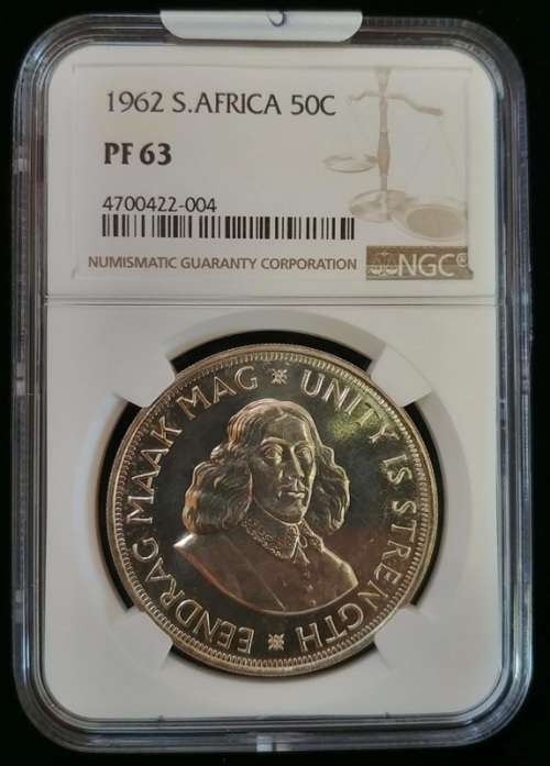 ## Key Date - NGC Graded 1962 South Africa Silver 5 Shillings PF 63 ## "J"
