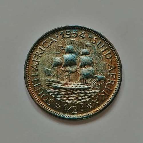 ## Scarcer 1954 South Africa 1/2 Penny ##