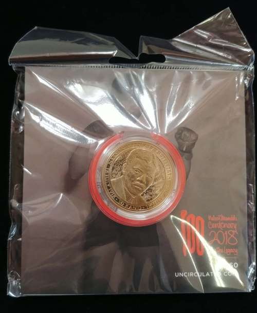 ## 2018 Nelson Mandela Centenary R50 Uncirculated Coin - Still Sealed ##