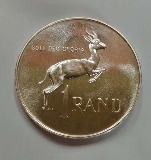 ## Key Date 1965 South Africa ENGLISH Silver R1 - From Proof Box ##