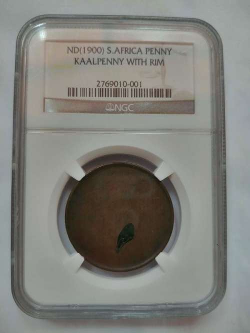 ## NGC Authenticated 1900 ZAR Kaal Penny With Rim ##