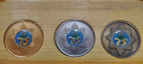 ## 12-11-1988 SAPS 75th Anniversary Gala Aand Medallion Set in Wooden Box ##