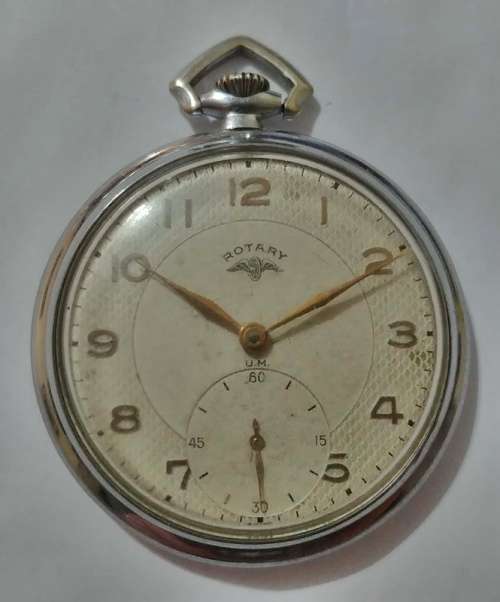 ## Good looking Rotary 15 Jewel Pocket Watch ** Working, needs service - Glass loose ##