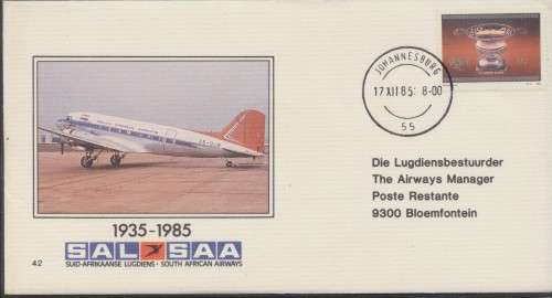 SAA FLIGHT  FIRST DAY COVER NO 42