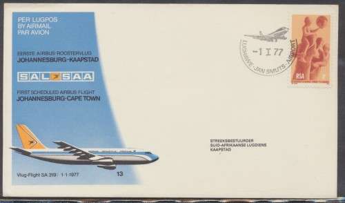 SAA FLIGHT  FIRST DAY COVER NO 13