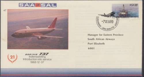 SAA FLIGHT  FIRST DAY COVER NO 47