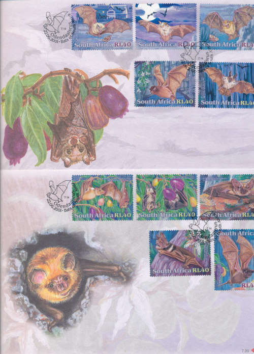 RSA  2001 -   BATS OF SA  F/DAY COVERS