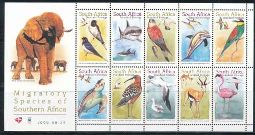RSA  1999 -  MIGRATORY SPECIES   FULL SHEET FINE MINT