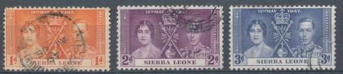 1937 -  SIERRA LEONE  CORONATION SET FINE USED