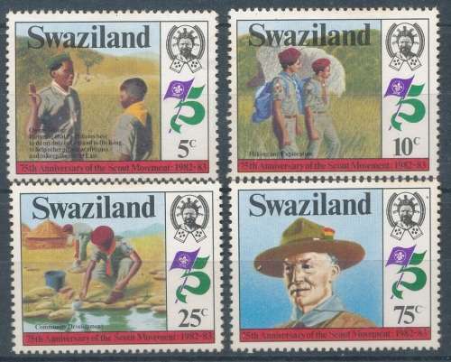 SWAZILAND - ANNIV OF BOY SCOUTS SET  FINE MINT