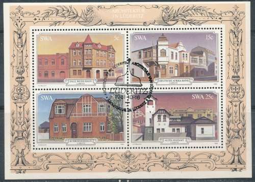 SWA  1981 -  LUDERITZ BUILDINGS   MINI-SHEET  - CTO