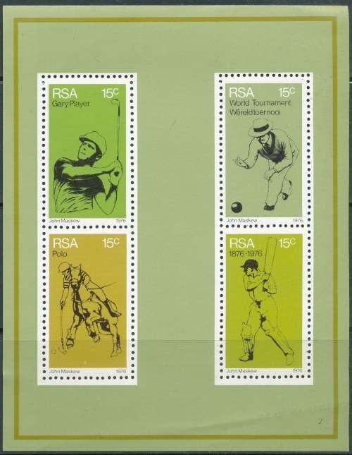 RSA  1976 -  SPORTS   MINI-SHEET - FINE MINT