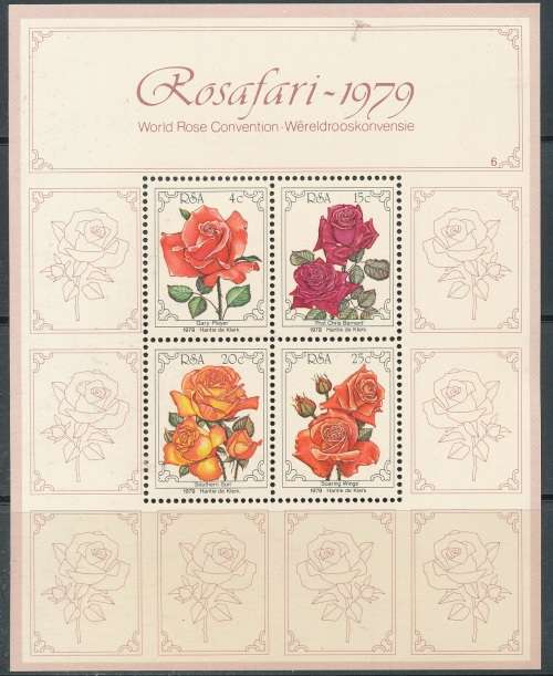 RSA  1979 - WORLD ROSE CONVENTION MINI-SHEET  FINE  MINT