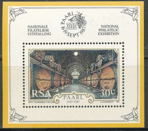 RSA  1987 - ANNIV OF PAARL MINI-SHEET  FINE  MINT