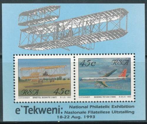 RSA  1993 -  AVIATION IN SOUTH AFRICA   MINI-SHEET FINE MINT