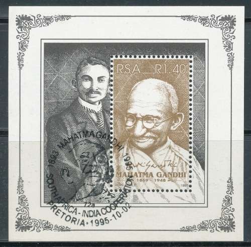 RSA  1995 -  MAHATMA GANDHI  MINI-SHEET FINE CTO
