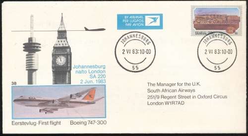 SAA FLIGHT  FIRST DAY COVER NO 38