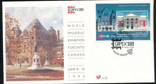 RSA  1996 -  PHILATELIC EXBO TORONTO  F/DAY COVER