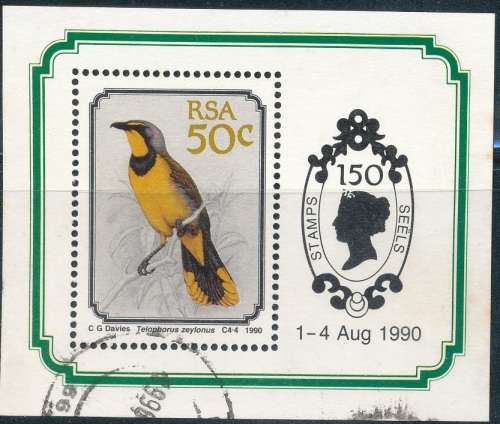 RSA  1990 - SOUTH AFRICAN BIRDS  MINI-SHEET POSTALLY USED