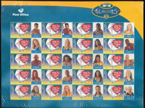 RSA  2000 -  MTN GLADIATOR SHEET of  WORLD POST DAY   FINE MINT