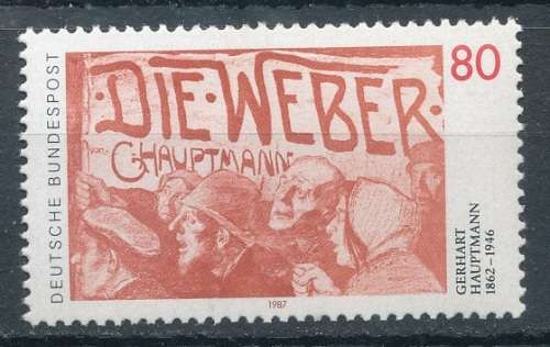 GERMANY - 1987  Anniversary of  Gerhart Hauptmann,   COMPLETE SET - FINE   MINT