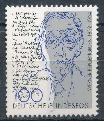 GERMANY - 1992  Anniversary  of Werner Bergengruen,  COMPLETE SET - FINE  MINT