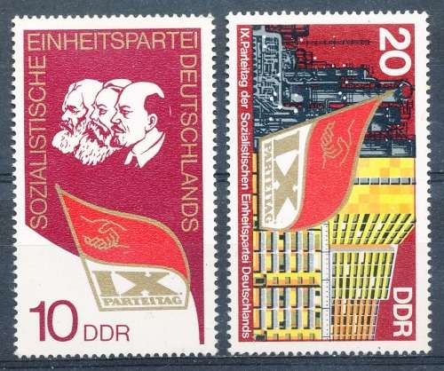 GERMANY DDR  - 1976  Congress of the Socialist Unity Party COMPLETE SET - FINE   MINT