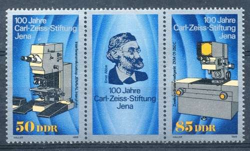 GERMANY DDR  - 1989 The 100th Anniversary of Carl Zeiss Stiftung COMPLETE SET - FINE   MINT